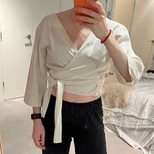 Ozma of California 100% Silk Blouse in Cream